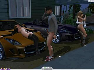 Sims 4 character sucks cock in public outdoor blowjob scene