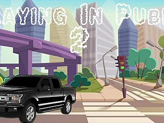 Chiquita tatuada se traga polla negra grande en asiento trasero POV mamada