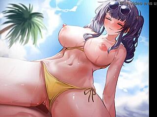 Pola di Azur Lane in sesso intenso hentai con creampie e tette giganti