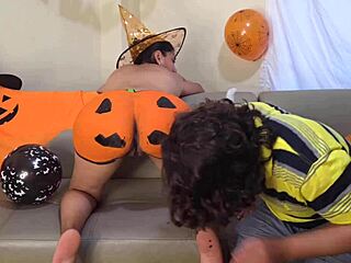 Milf stepmom wants me to penetrate her pumpkin on Halloween!