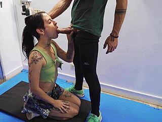 Colombian Fitness Slut with Big Tits Gets Rough Gym Pussy Fucking by Monster Cock in Athletic Muscular Hard Fast Session