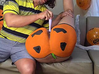 Milf stepmom wants me to penetrate her pumpkin on Halloween!