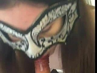 Russian cute brunette with small tits teases in pov joi. She exposes shaved pussy for tongue action, adds dirty talk with dildo blowjob and facesitting.