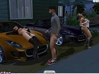 Sims 4 character sucks cock in public outdoor blowjob scene