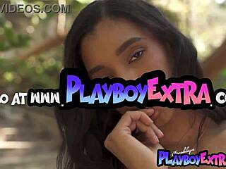 Check out glamorous big tits ebony babe brookliyn wren stripping outdoors for her playboy debut.