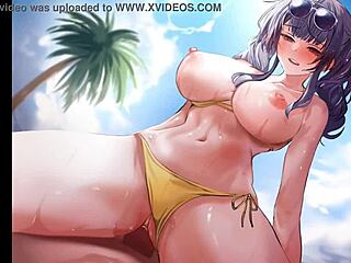 azur lane pola engages in intense sex leading to a creampie finish in this hentai scene with big tits.