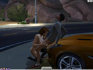 Sims 4 character sucks cock in public outdoor blowjob scene