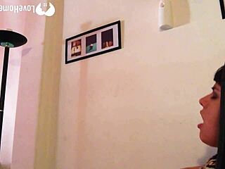 Horny amateur babysitter contrasts her naughty solo fingering with that innocent brunette charm