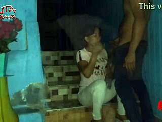 sexy charapita does blowjob and anal fuck on stairs in homemade milf action