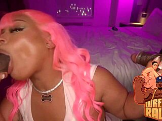 ebony slut mollie, take this big black cock for anal creampie and double penetration rough action?