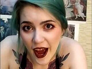 Stunning Teen Edges Friend's Tattooed Cock