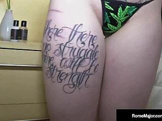 Black knight rome major covers inked chloe cartier with cum after deepthroat and doggystyle