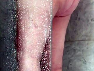 Wife caught fucking shower head again in bbw bathing fat masturbation orgasm scene