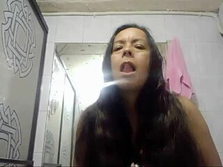 preview of baby putting out fire with wet pussy tease in shower dance