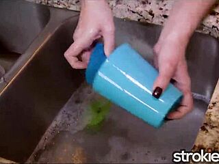 Strokies Autum Raine Kitchen Jerk With Pov Titty Fuck And Cum On Tits