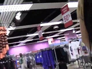 Glamorous Czech Teen Gets Tempted in Mall Stripped and Drilled in POV