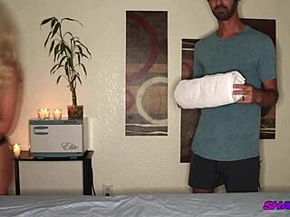 i give intense ball licking and blowjob massage to blonde milf at shady spa anna