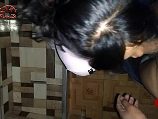 sexy charapita does blowjob and anal fuck on stairs in homemade milf action