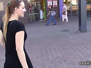 Glamorous Czech Teen Gets Tempted in Mall Stripped and Drilled in POV
