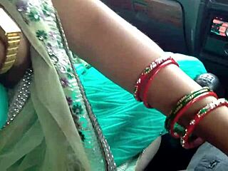 Indian stepmom cheats with stepson giving outdoor car blowjob and swallowing cum in jungle