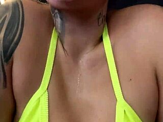 Wow! Tanned Gym Workout In Thong Bikini!