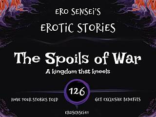 Experience the spoils of war in this erotic audio for women with orgasm and POV reality. Erotic fetish masturbation session unfolds.