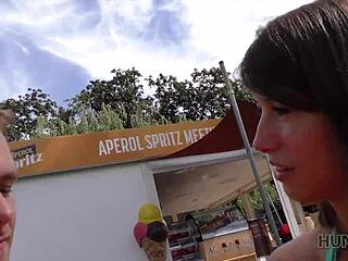 Young Czech coquette bends over for doggystyle anal sex in exchange for cash while her cuckold watches the outdoor reality encounter