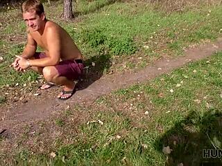 Young Czech coquette bends over for doggystyle anal sex in exchange for cash while her cuckold watches the outdoor reality encounter