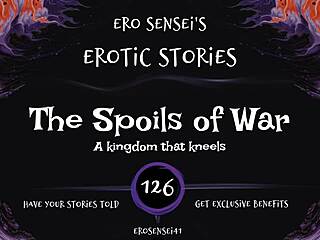 Experience the spoils of war in this erotic audio for women with orgasm and POV reality. Erotic fetish masturbation session unfolds.