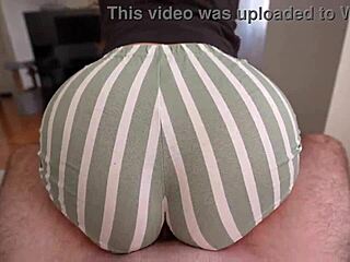 Amateur Big Ass Stepsister Fucked Through Hole in Shorts with Juicy Wet Pussy Riding and Doggystyle Creampie