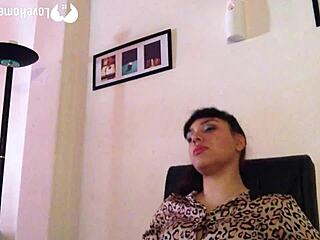 Horny amateur babysitter contrasts her naughty solo fingering with that innocent brunette charm