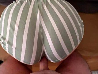 Amateur Big Ass Stepsister Fucked Through Hole in Shorts with Juicy Wet Pussy Riding and Doggystyle Creampie