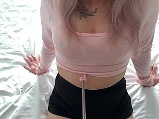 18yo Bigtits Babe Strips And Rides In Cowgirl For Rough Creampie Sex With Stepbro