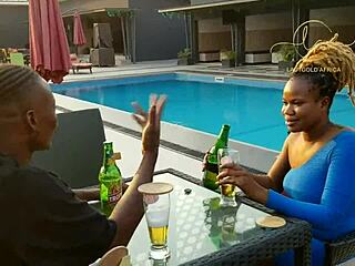 Ebony sex goddess boldly hooks up with naija pornstar for intense pov kissing and orgasmic fun in exclusive bar setting.