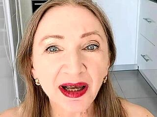 She wore garter stockings without panties for secret taboo pov role-play