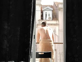 Watching the hot neighbor from the balcony sparked a fantasy.