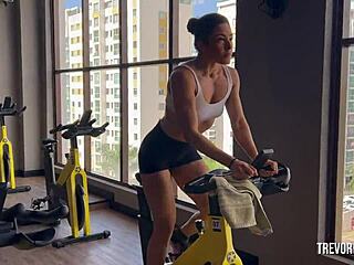 Fit Babe Teases Muscles At Gym Before Intense Fucking Sessions Twice In Home Setting