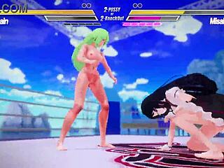 Lesbian squirting after intense fingering and pussy fucking in kissing battle