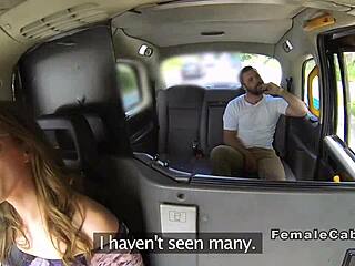 Intense Blowjob and Hardcore Fucking in Backseat of Female Fake Taxi