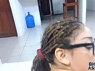 Stepsister Turns 18 and Requests First Porn Video with Anal Creampie in Homemade Latina Action