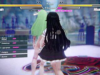 Lesbian squirting after intense fingering and pussy fucking in kissing battle