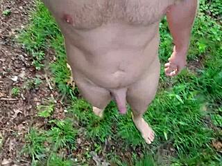 Double Size Cum Load From Outdoor Jerkoff In The Woods