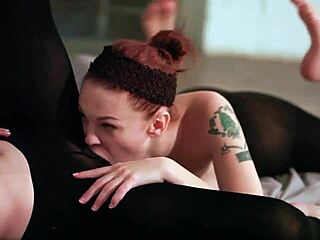 Bree Daniels and Jenna J Ross suggestively tongue on pussy in lesbian fingering