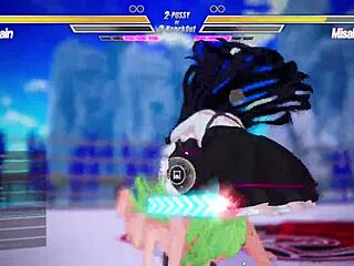 Lesbian squirting after intense fingering and pussy fucking in kissing battle