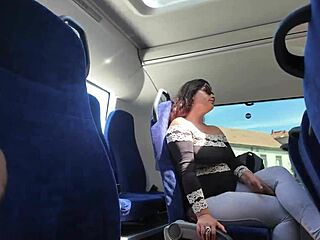 Exhibitionist Seduces Curvy Milf To Suck And Jerk Big Cock In Bus Until Cumshot In Mouth