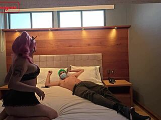 Maid in Cosplay Rides Cowgirl for Creampie in Bisexual Couple Roleplay Scene