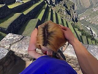 i got my big cock sucked by cute nerd slut in lingerie while on machu picchu vr adventure outdoors