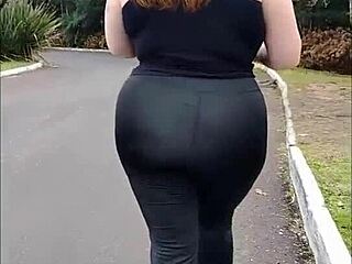 Walking with my stepmom in a miniskirt and no panties, flashing her big natural tits and exotic dress.