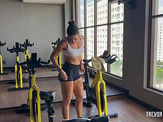 Fit Babe Teases Muscles At Gym Before Intense Fucking Sessions Twice In Home Setting