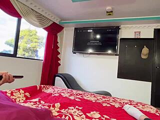 Watching a movie when she surprises me with blowjob and we end up fucking hard